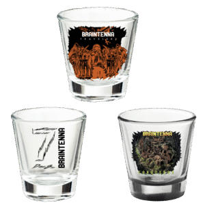 Three Braintenna Shot Glasses